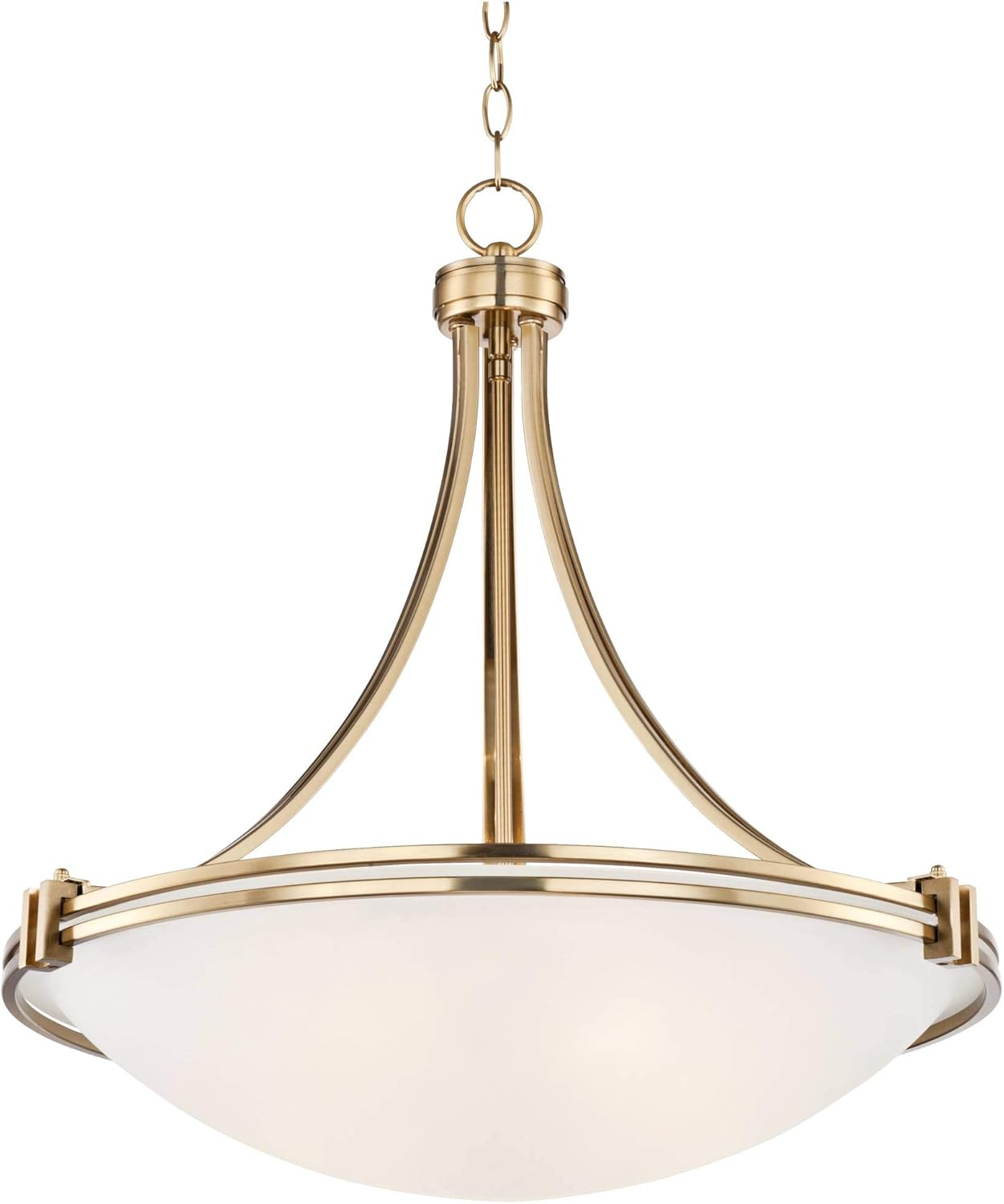 Possini Euro Design Deco Warm Brass Pendant Chandelier 21 1/2" Wide Modern White Marbled Bowl Glass 3-Light Fixture for Dining Room Kitchen Island