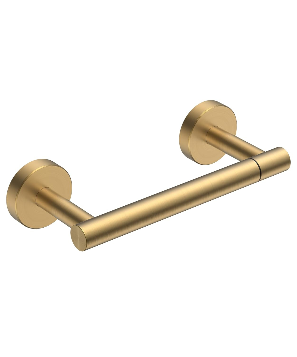 MOGFCT Toilet Paper Holder Brushed Gold Wall Mounted, Double Post Pivoting Toilet Paper Holder SUS 304 Stainless Steel Bathroom