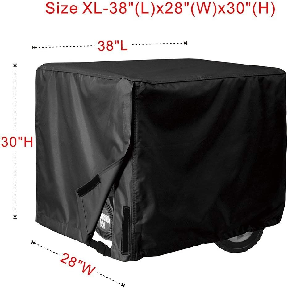 DanceeMangoos Porch Shield Waterproof Universal Generator Cover 38 x 28 x 30 inch - for Most Generators 5500-15000 Watt, Black