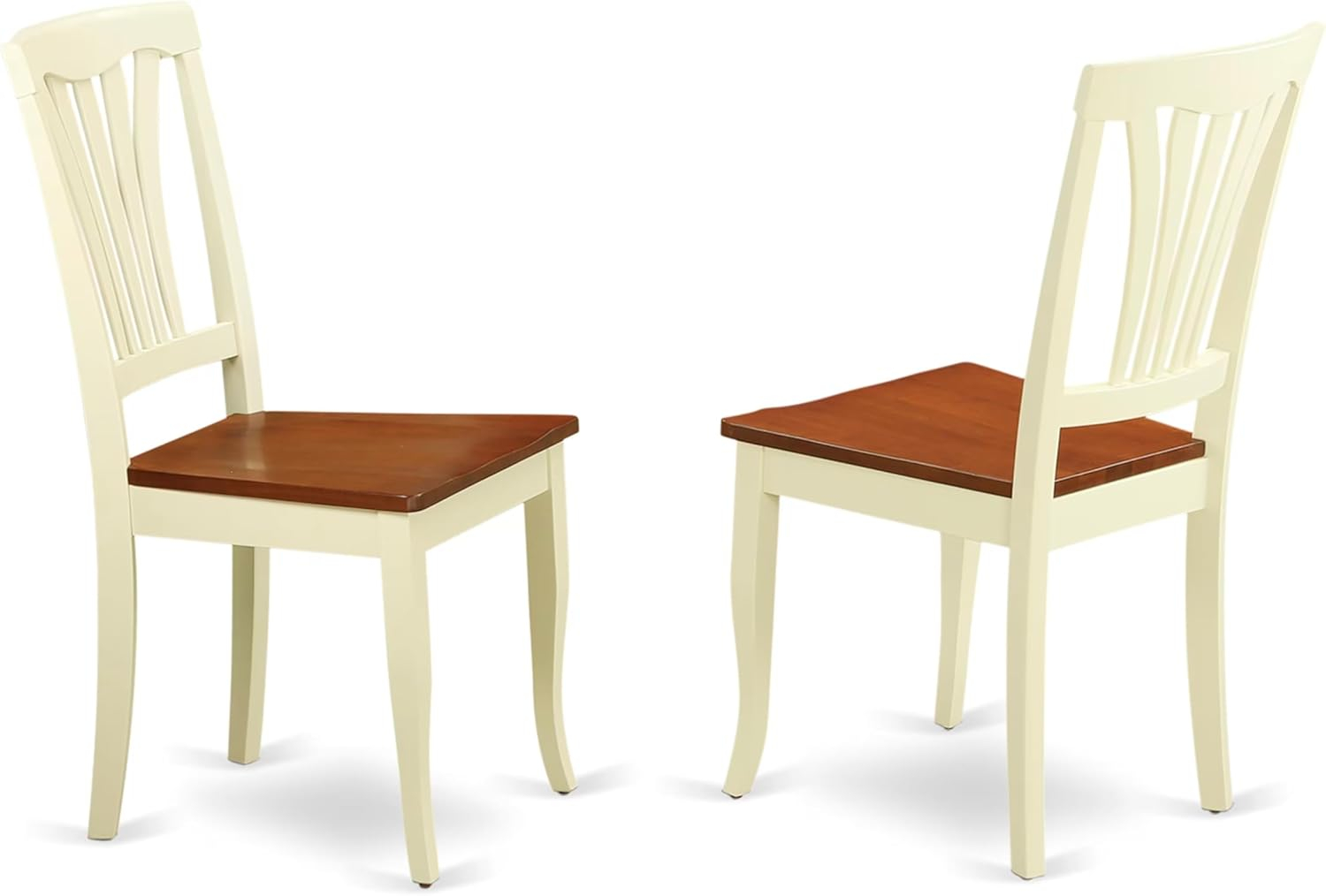 East West Furniture  Dining Room Furniture Set- an Oval Kitchen Table and 6 Dining Chairs, Buttermilk & Cherry