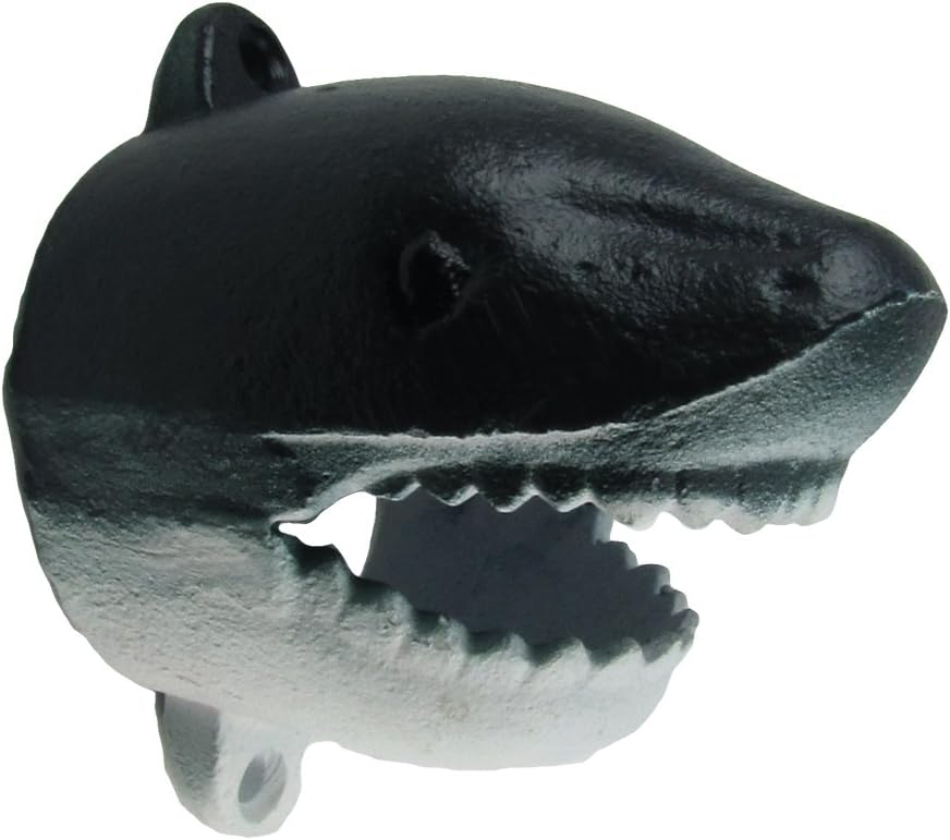 Cast Iron Shark Head Beer Cap Soda/Pop Top Wall Mount Bottle Opener Bar/Pub Tool