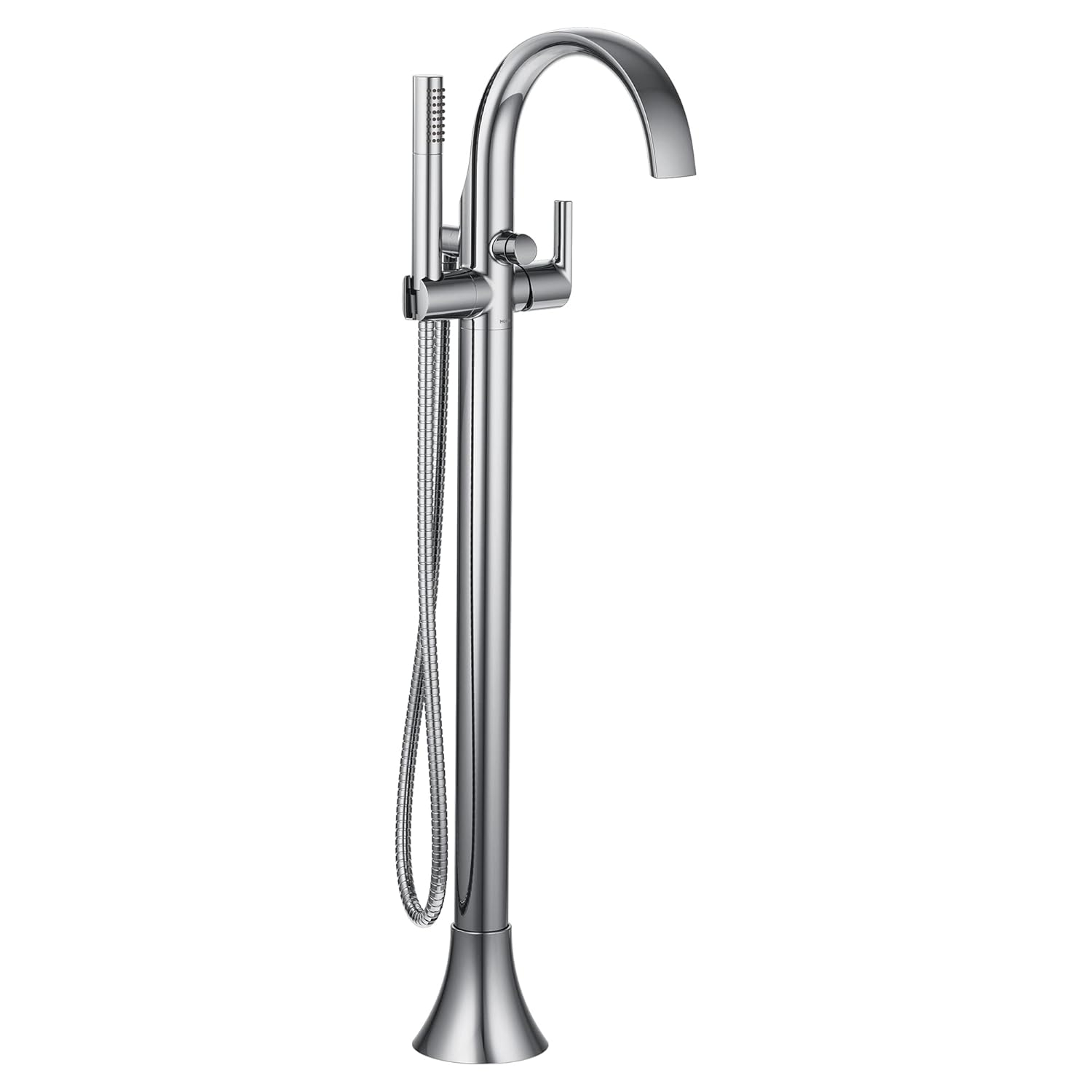 Moen Doux Single Handle Floor Mounted Freestanding Tub Filler with Handshower