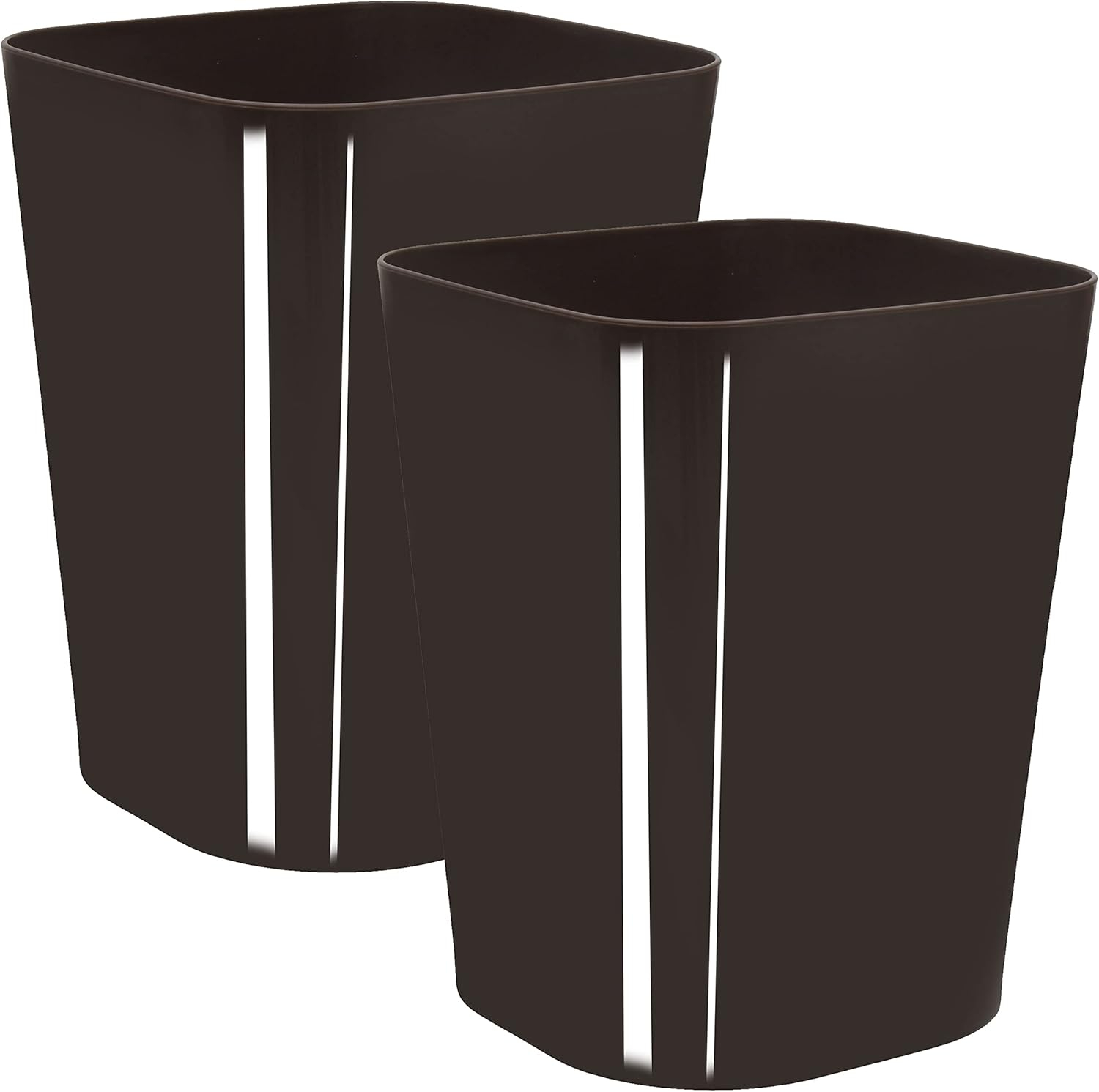 Youngever 2 Pack 1.5 Gallon Square Trash Can, Plastic Garbage Container Bin, Small Trash Bin for Home Office, Living Room, Study Room, Kitchen, Bathroom (Brown)