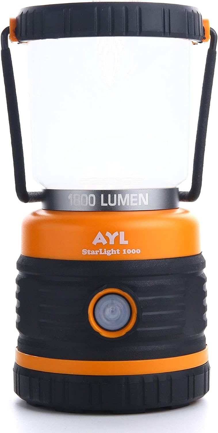 UKLL-LED Camping Lantern, Battery Powered LED 1800LM, 4 Camping Lights Modes, Perfect Lantern Flashlight for Hurricane, Emergency Light, Storm, Power Outages, Survival Kits, Hiking, Fishing, Tent, Ho