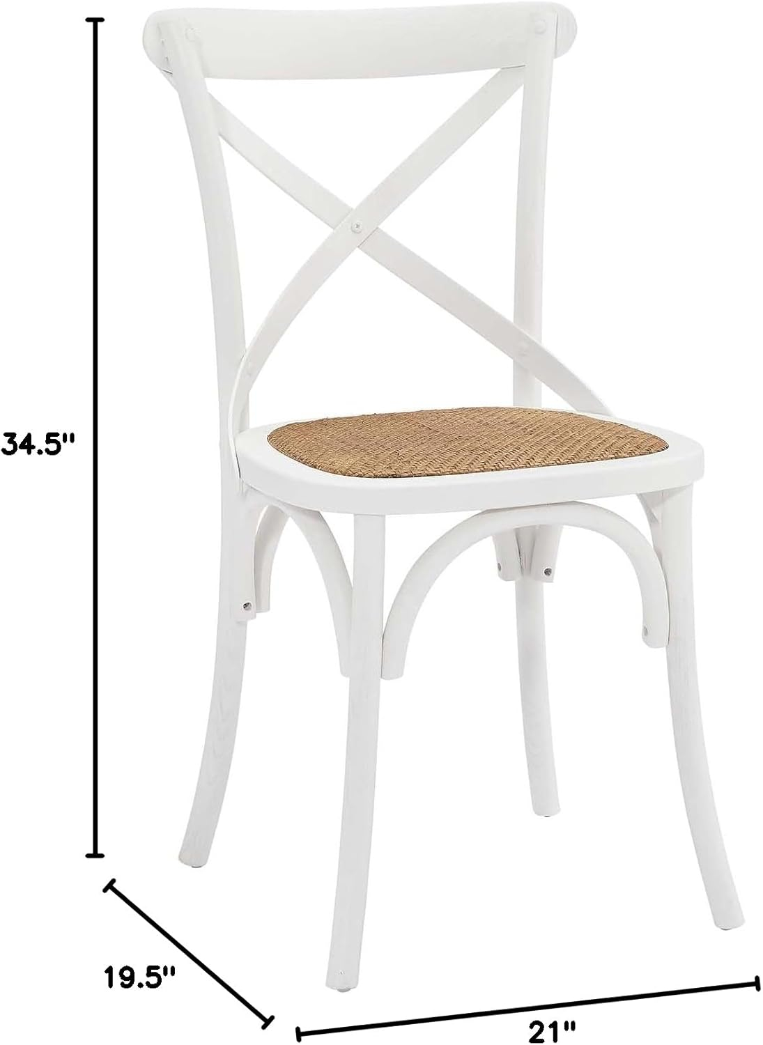 Modway Gear Dining Side Chair Set of 4 in White