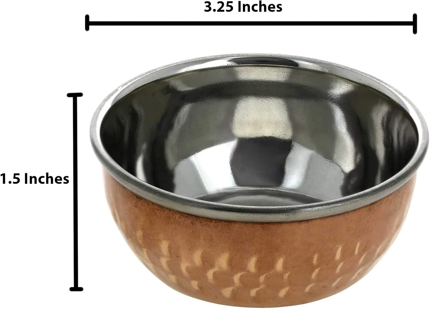 Rastogi Handicrafts Stainless steel-copper Hammered serving bowls for dining & serving (2)
