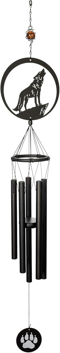 VP Home Wolf Howling 38"" Wind Chimes for Outside Decorations Garden Gift