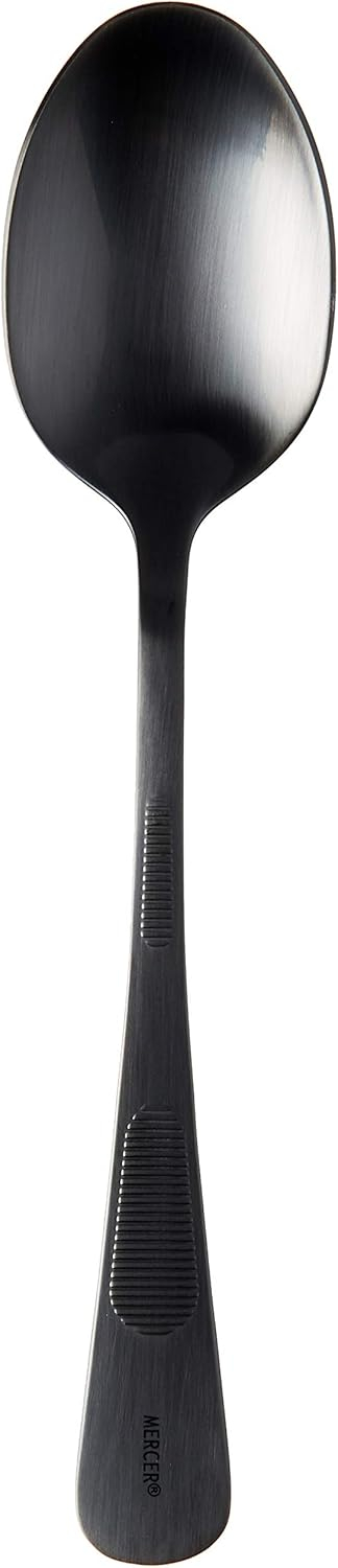 Matte Black Stainless Steel Precision Plating Spoon, 7-7/8 Inch