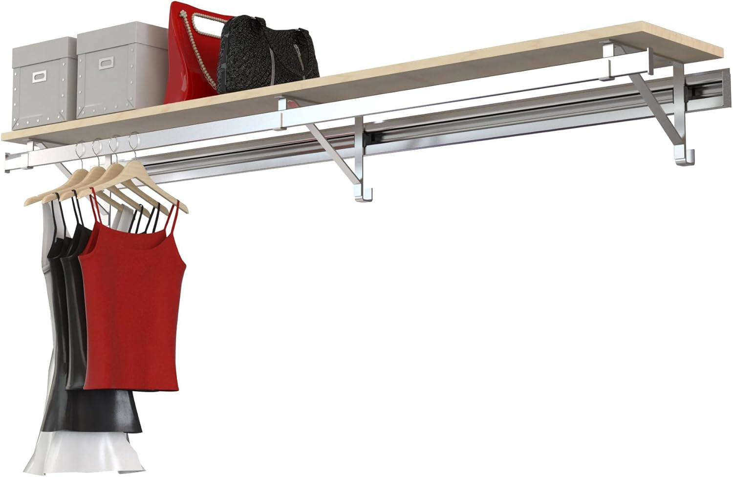 Heavy Duty Closet System in Espresso and Silver (56 in W x 11.75 in. D x 8 in. H (31 lbs.))