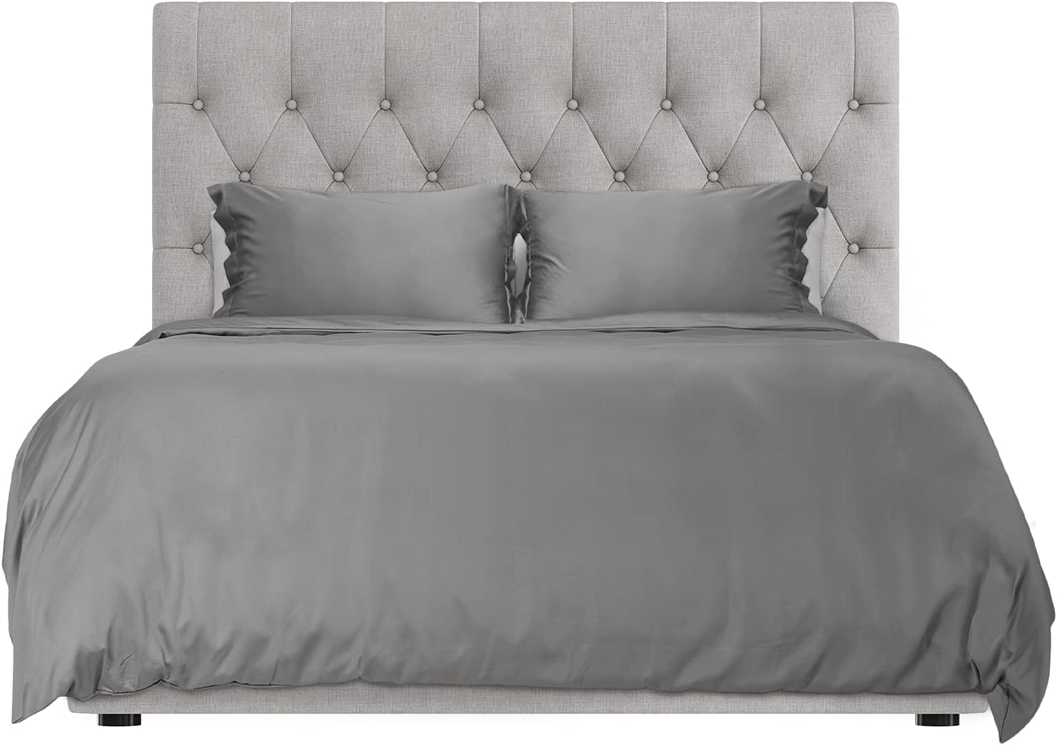 Hotel Sheets Direct 3 Piece King Duvet Cover Set, 100% Viscose Derived from Bamboo Comforter Cover with 2 Pillow Shams, Moisture-Wicking, Silky Soft Texture, Cooling, Breathable, Easy Care, Dark Gray