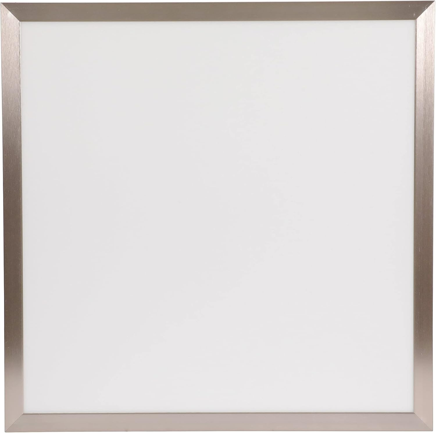 Good Earth Lighting Flat Panel 24-inch Ceiling Fixture - Nickel, Dimmable, 3800 Lumens, 5-White Selectable Color Changing Temperature, Suitable for Damp Locations, 50,000 Hour Rated Lamp Life