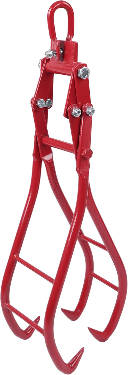 Felled 36in Log Lifting Tongs - 49in Cap Steel Timber Log Grapple Skidding Tongs