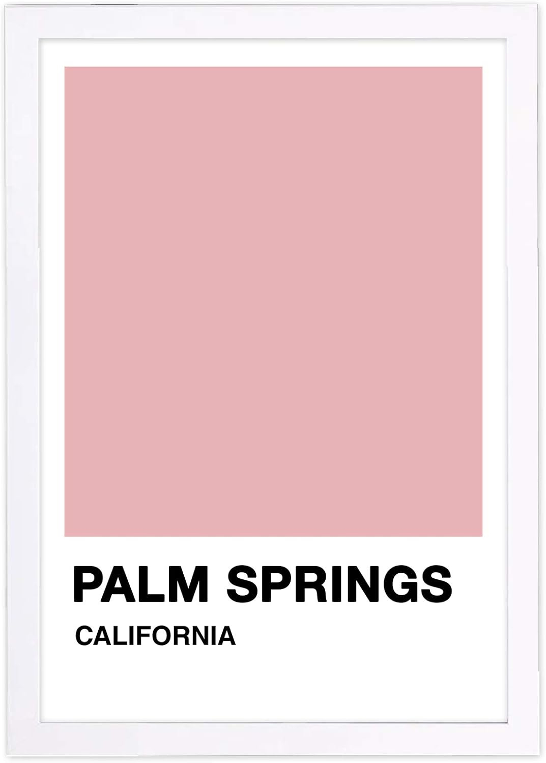 Wynwood Studio Cities and Skylines Framed Wall Art Prints 'Palm Springs Color Swatch' United States Cities - Pink, White, 13" x 19"