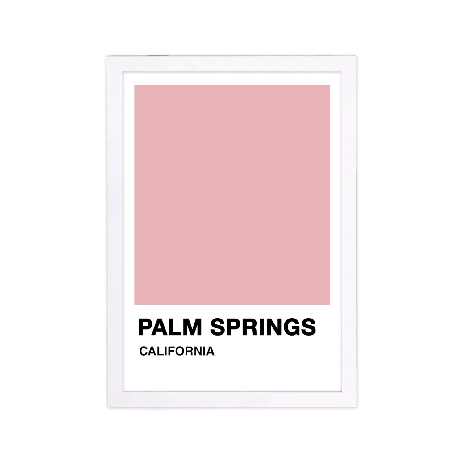 Wynwood Studio Cities and Skylines Framed Wall Art Prints 'Palm Springs Color Swatch' United States Cities - Pink, White, 13" x 19"