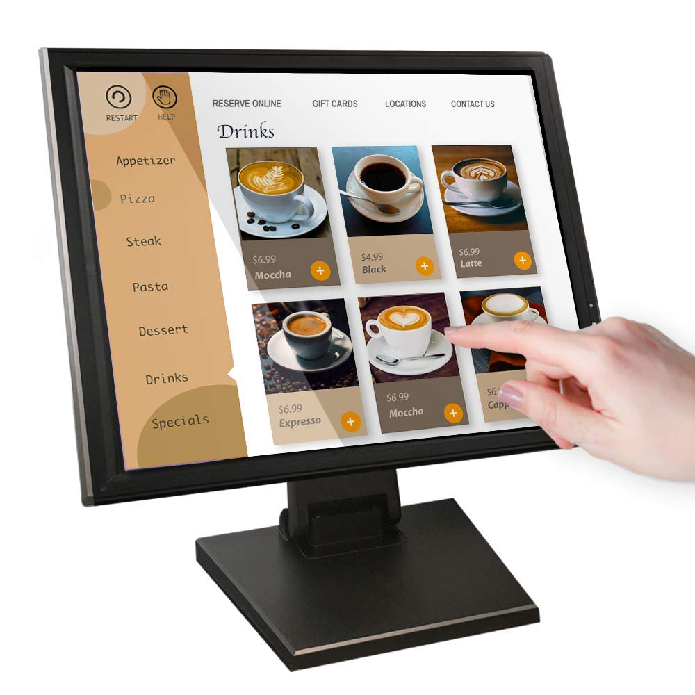 ANGEL POS 1006017 17-Inch POS TFT LCD TouchScreen Monitor, Black