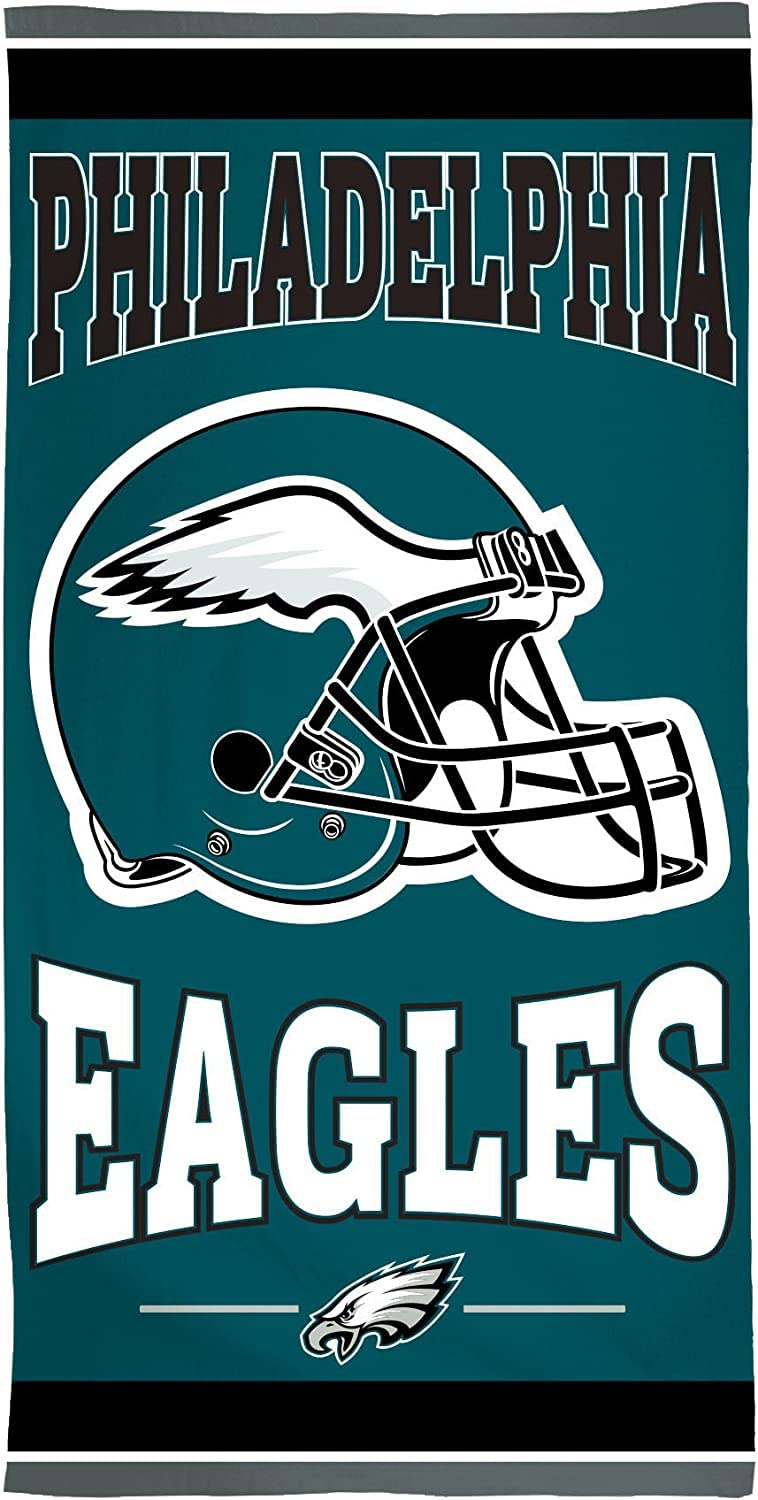 Philadelphia Eagles 30" x 60" Teal and Black Patterned Beach Towel