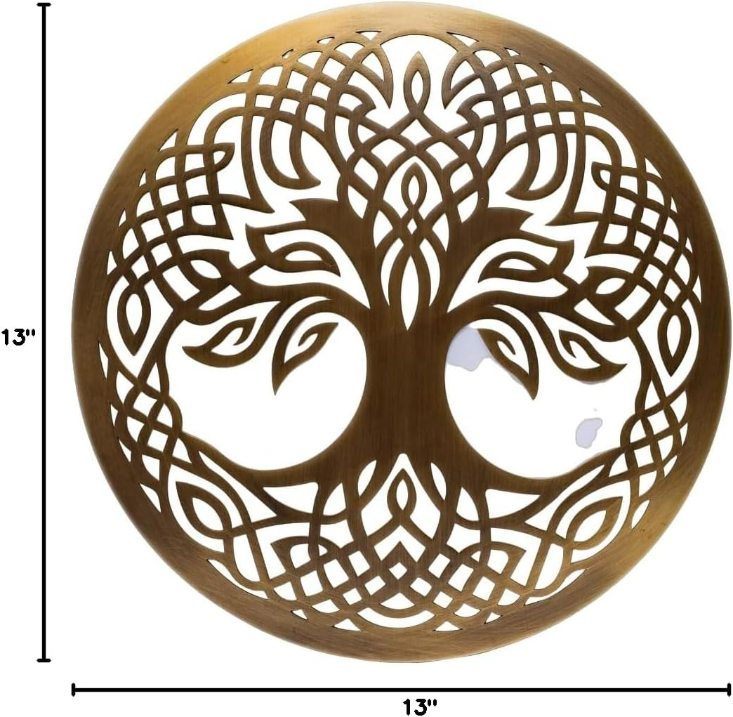Exclusively Irish Tree of life round-shaped wall hang (Antique Brass)
