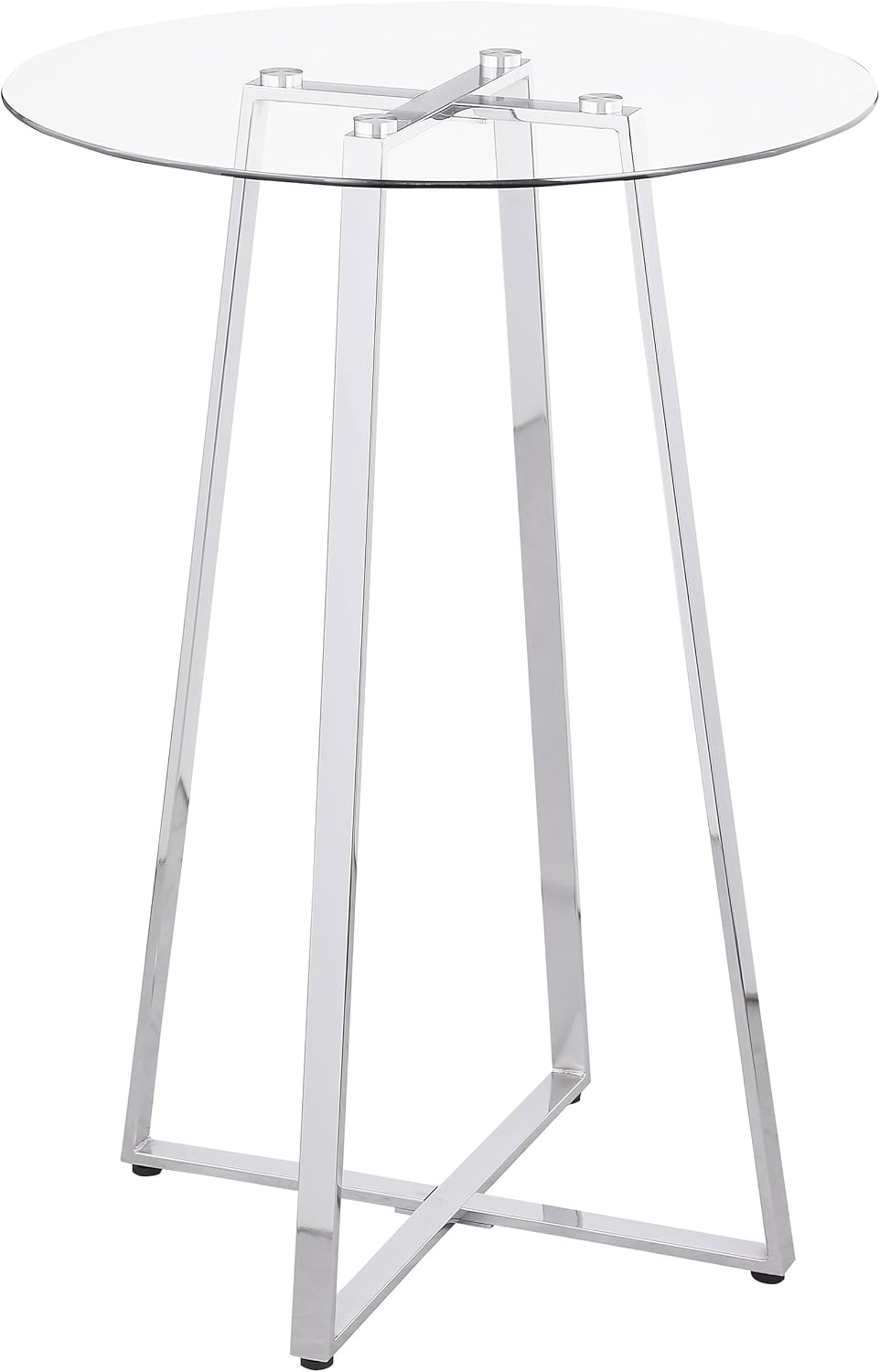 Coaster Company Zanella Round Glass Pub Table, Chrome