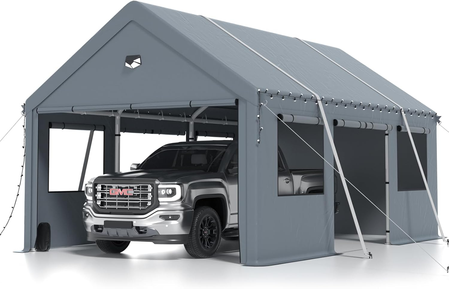Carports 10X16 Heavy Duty，Portable Car Port Garage，Carport Canopy with Side Doors，Outdoor Car Shelter All Weather