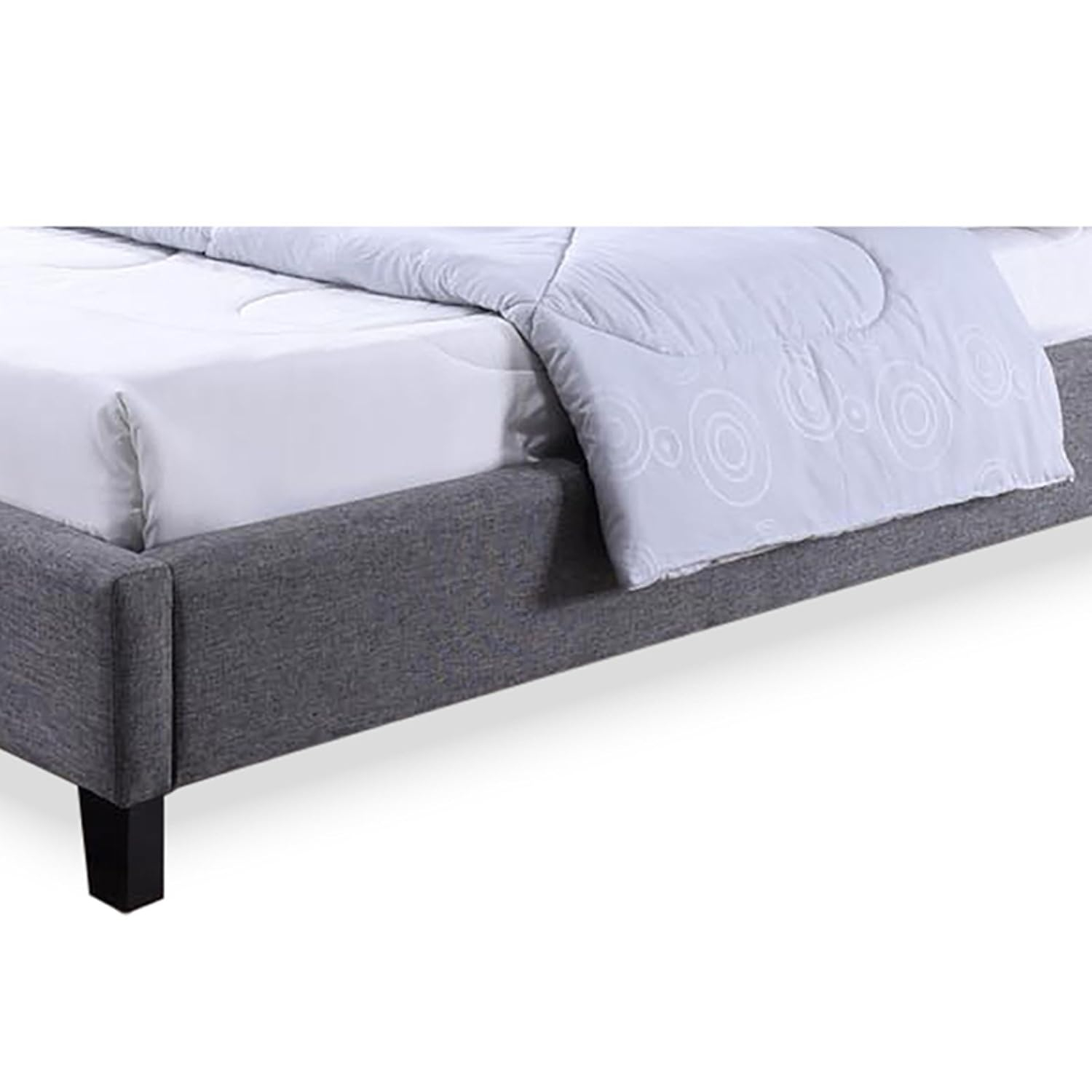 Baxton Studio Hillary Modern and Contemporary Grey Fabric Upholstered Platform Base Bed Frame, multipl sizes