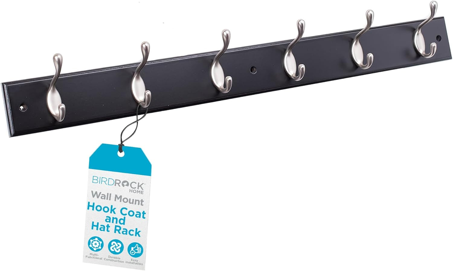 BirdRock Home Oval Hook Coat and Hat Rack - 6 Hooks