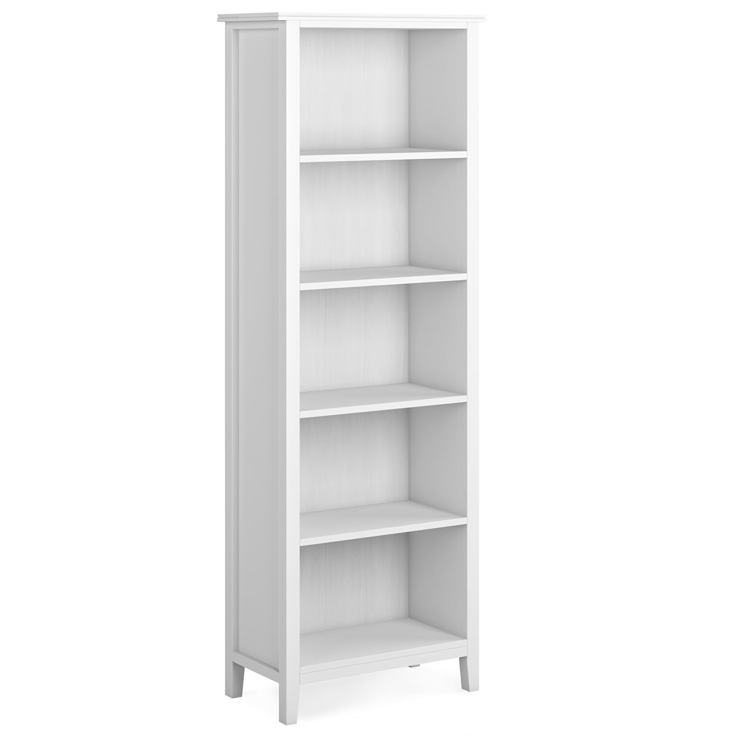 Simpli Home Artisan SOLID WOOD 72 inch x 26 inch Contemporary 5 Shelf Bookcase in White
