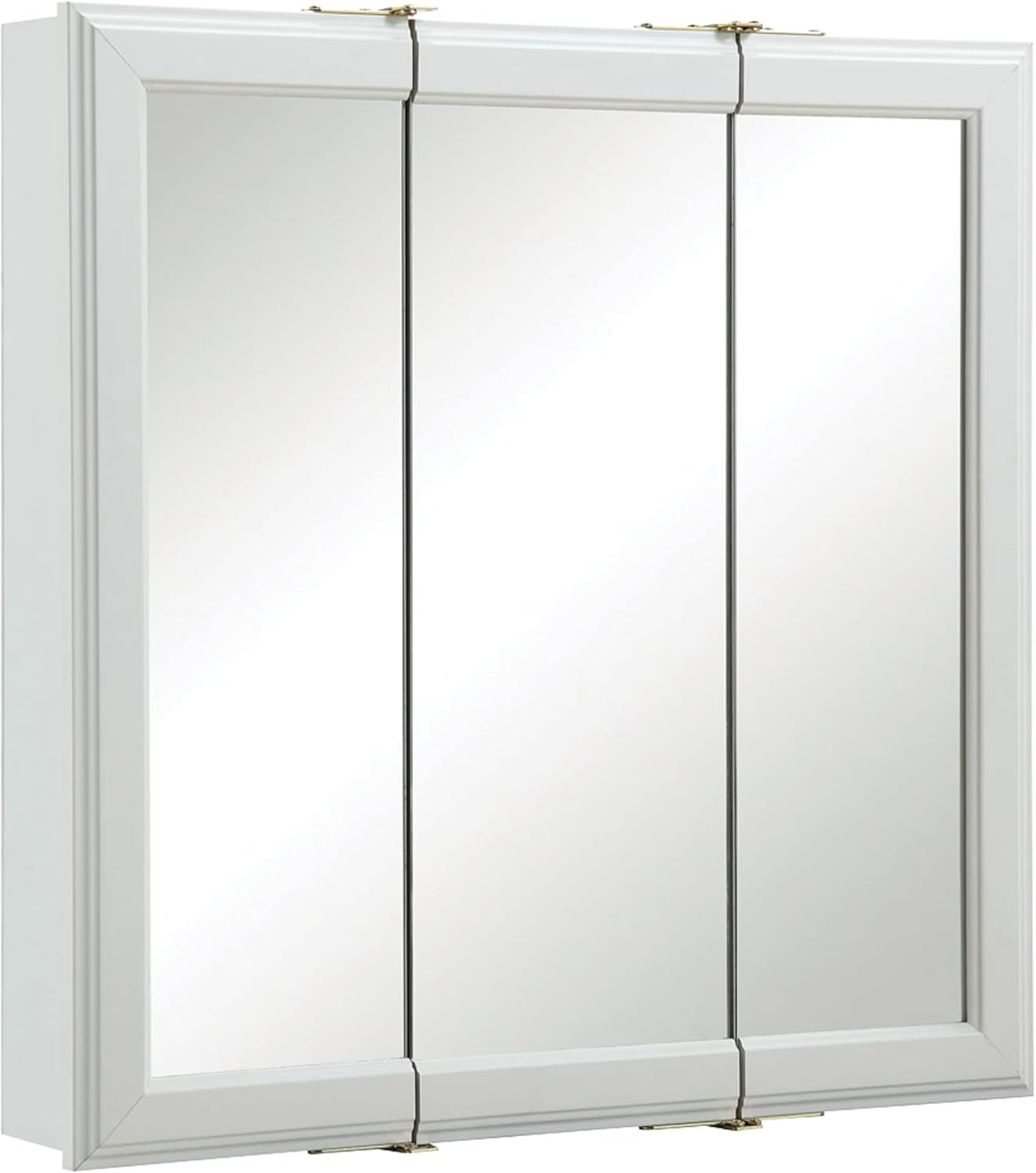 24 Inch Bathroom Medicine Cabinet, Wall Mounted, 3 Mirror, Doors White – Design House, 535849-WHT