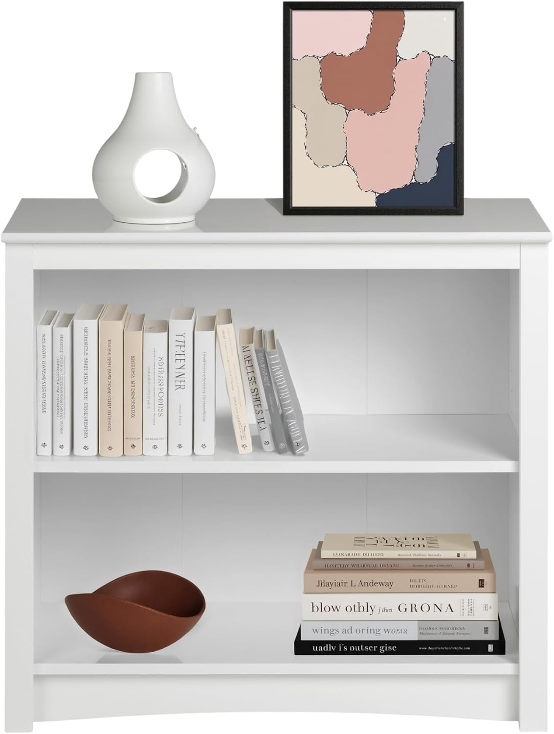 Prepac Home Office 2-Shelf Standard Bookcase with Durable Laminate Finish, White