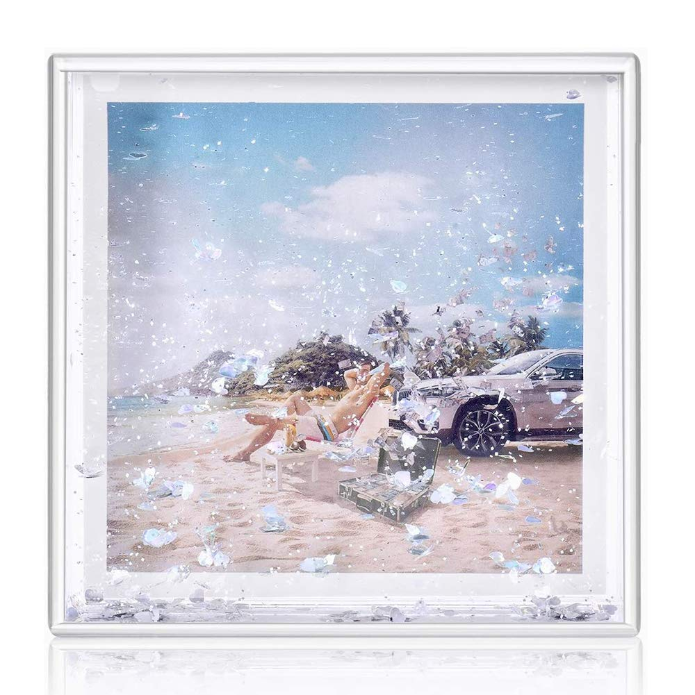 4x4 Glitter Picture Frame Cute Liquid Acrylic Photo Frames for Family Friends Couples Gifts, Mount for 4x4 inch (10x10 cm) Picture