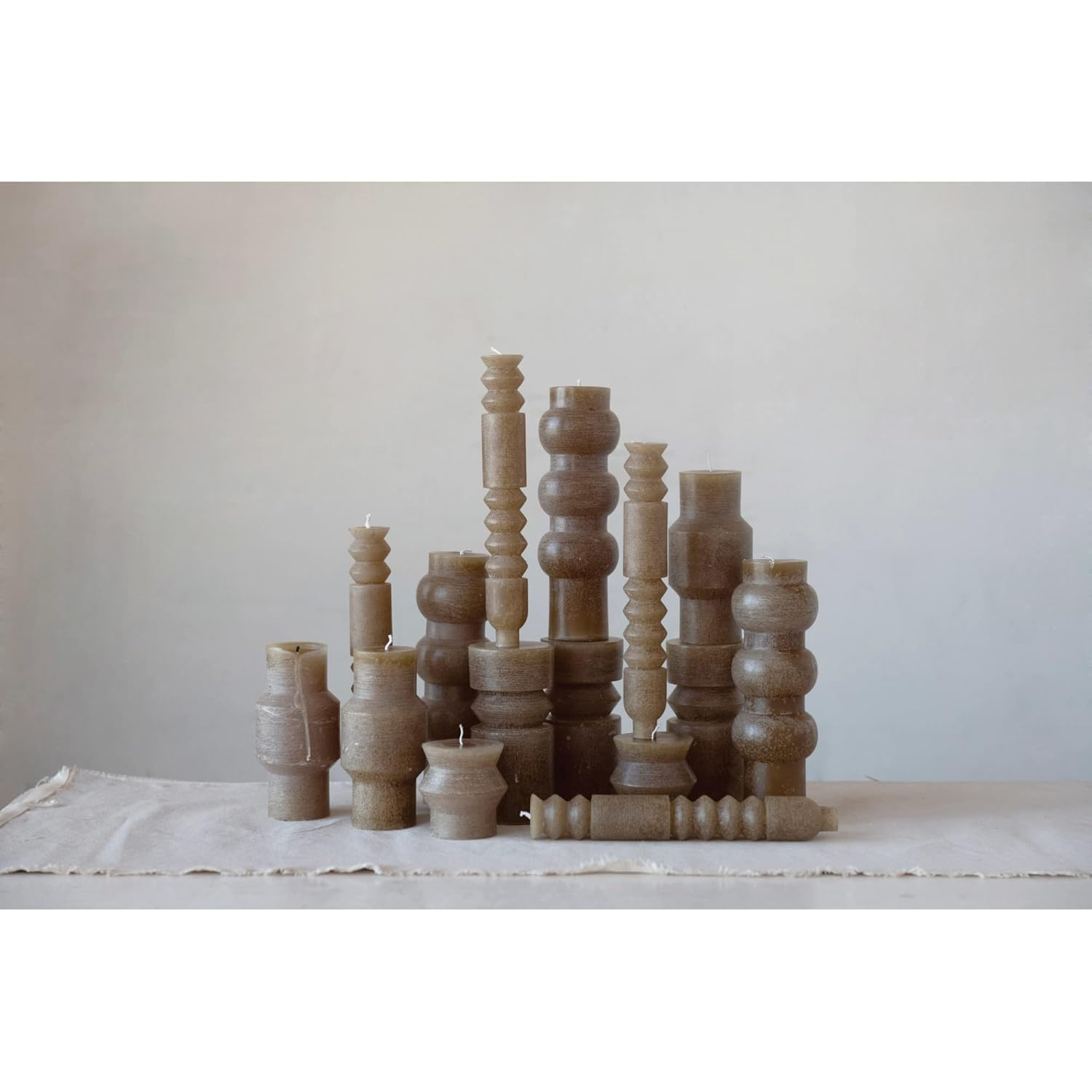 Olive 6" Unscented Totem Pillar Candle