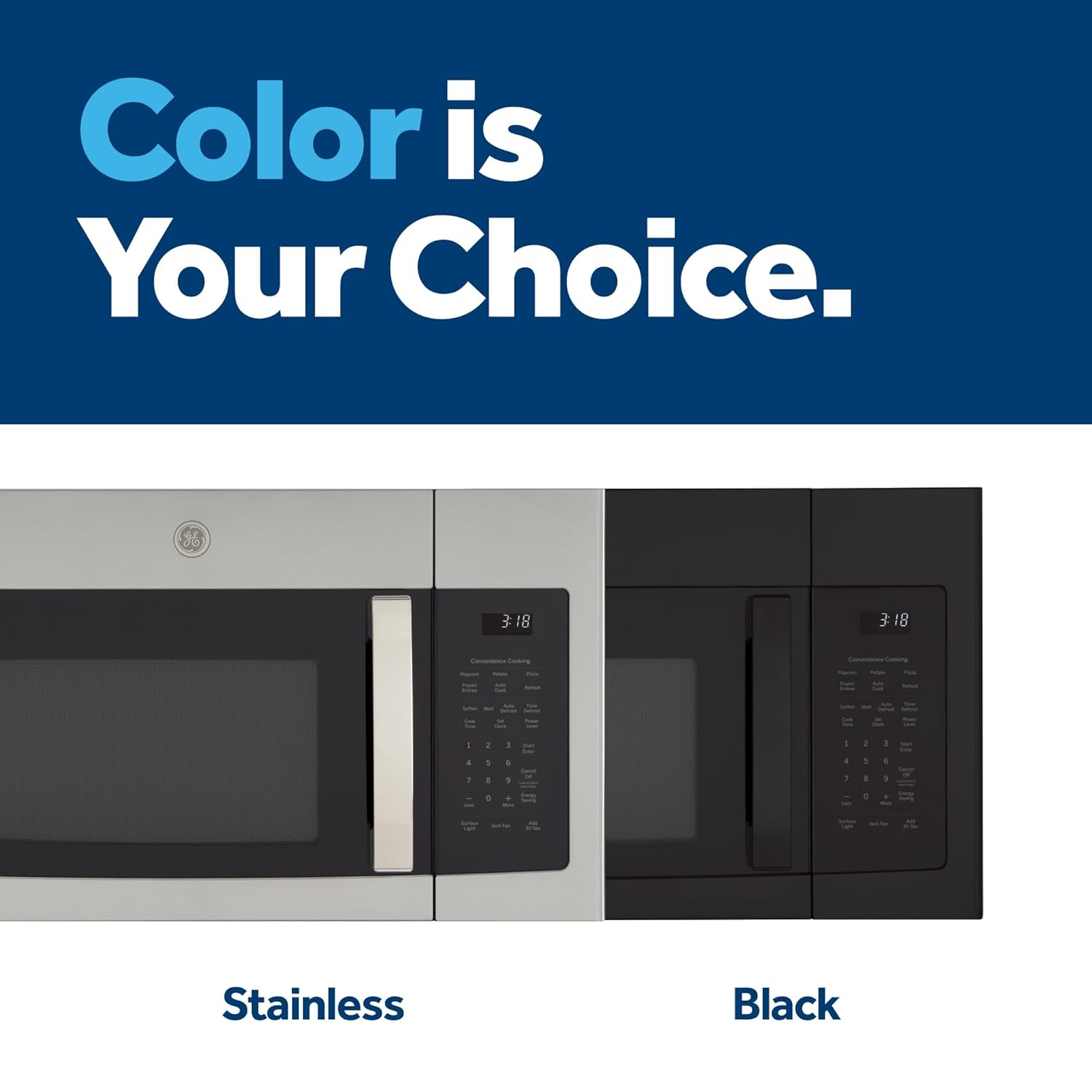Black Over-the-Range Microwave for RV with Recirculating Venting