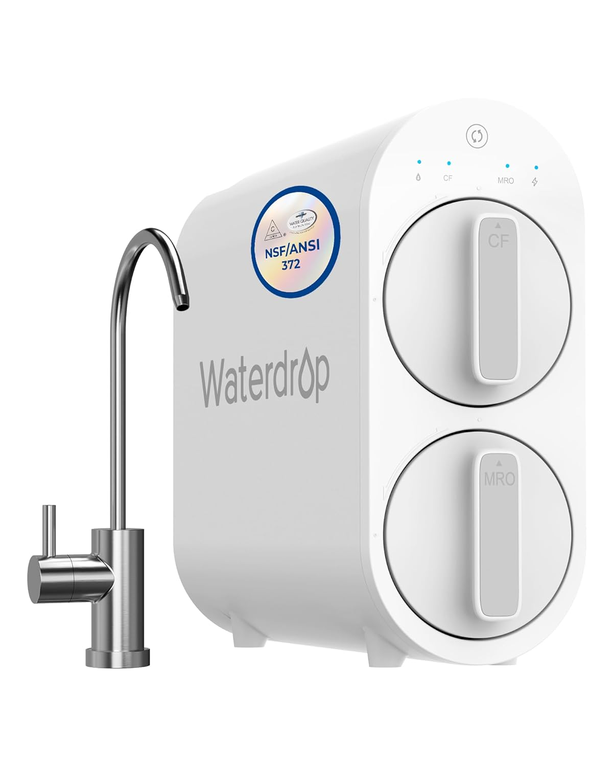 Waterdrop G2 Reverse Osmosis System, 7 Stage Tankless RO Water Filter System, Under Sink Water Filtration System, 400 GPD, 1:1 Pure to Drain, Reduces TDS, FCC Listed, USA Tech, WD-G2-W