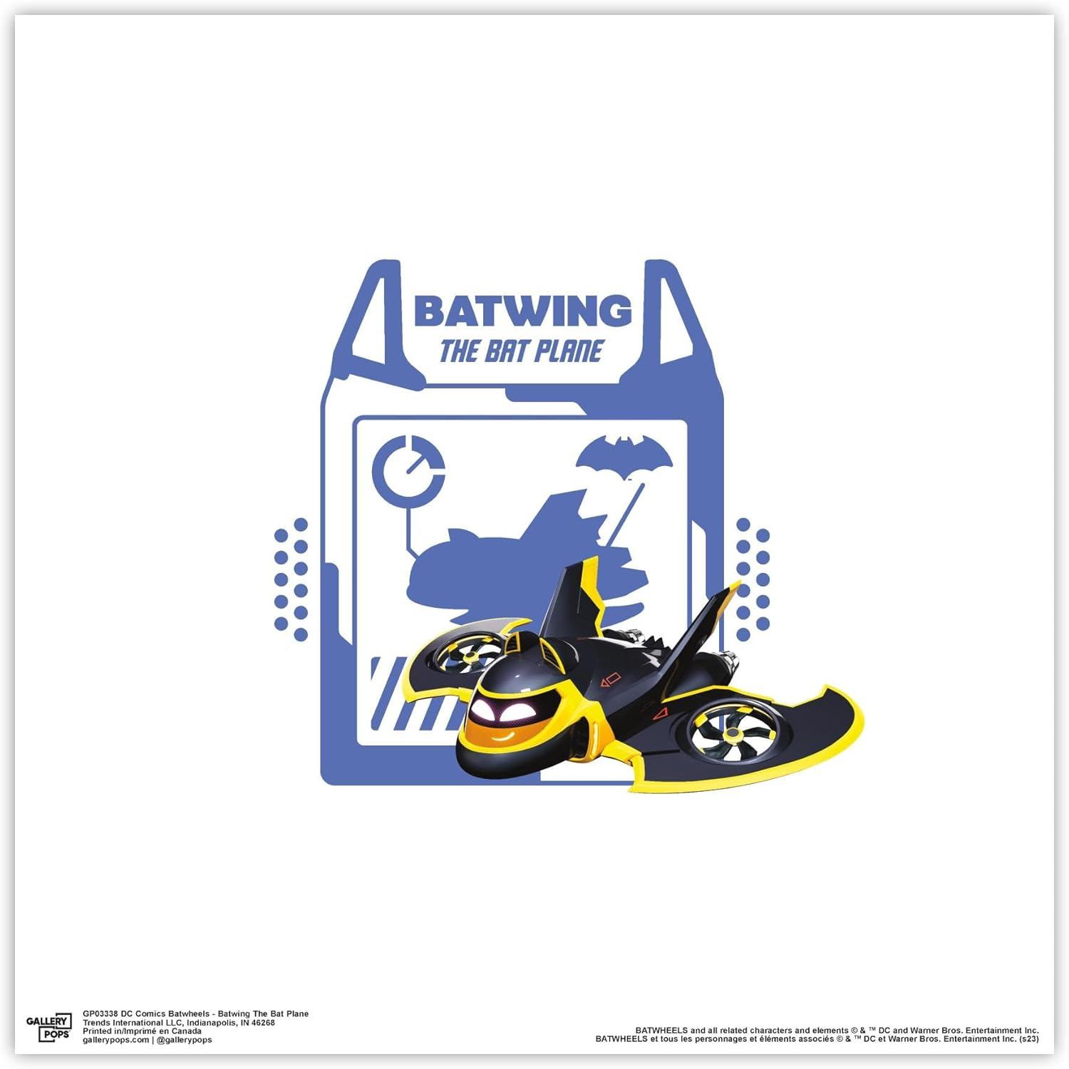 Gallery Pops DC Comics Batwheels - Batwing The Bat Plane Wall Art, Unframed Version, 12" x 12"