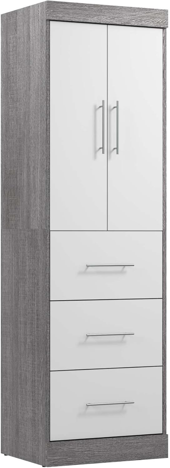 Bestar Nebula 25W Engineered Wood Storage Unit with 3 Drawer in Bark Gray