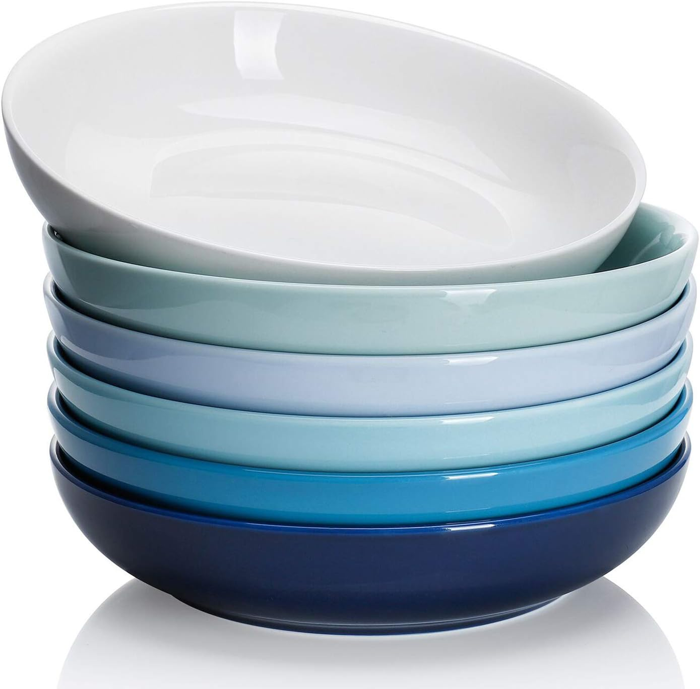 Sweese Porcelain 7.4 Inch Dessert Plates Set of 6 - Salad Modern Appetizer Plates - Dishwasher, Microwave, Oven Safe, Smooth Glaze, Scratch Resistant