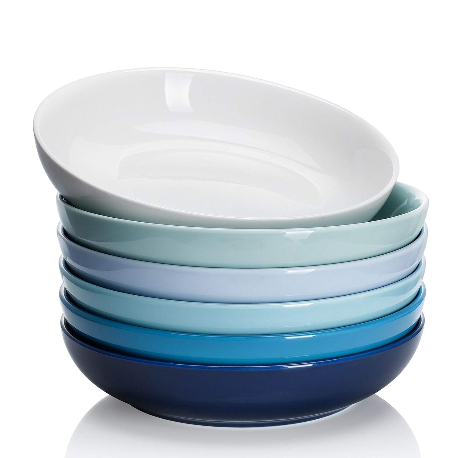 Sweese Porcelain 7.4 Inch Dessert Plates Set of 6 - Salad Modern Appetizer Plates - Dishwasher, Microwave, Oven Safe, Smooth Glaze, Scratch Resistant