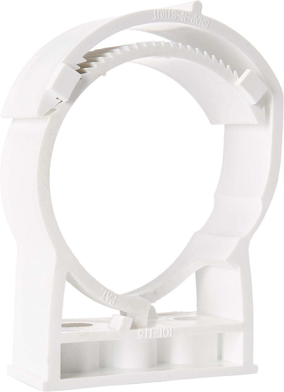 SnapnStrut 101-115HSPP White 10pack White Surface Mount Polypropylene Pipe Hanger, American Made for 4 inch Pipe, one-Piece Hanger for Pipes, Cable, or Conduit.