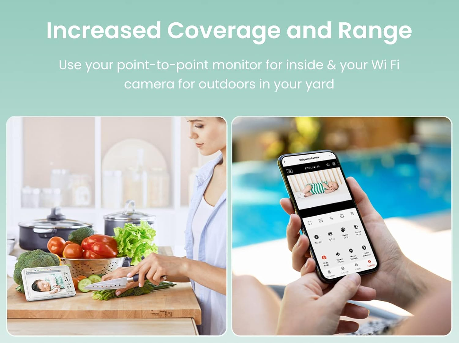 Dual HD Baby Monitor System with WiFi and Non-WiFi Cameras