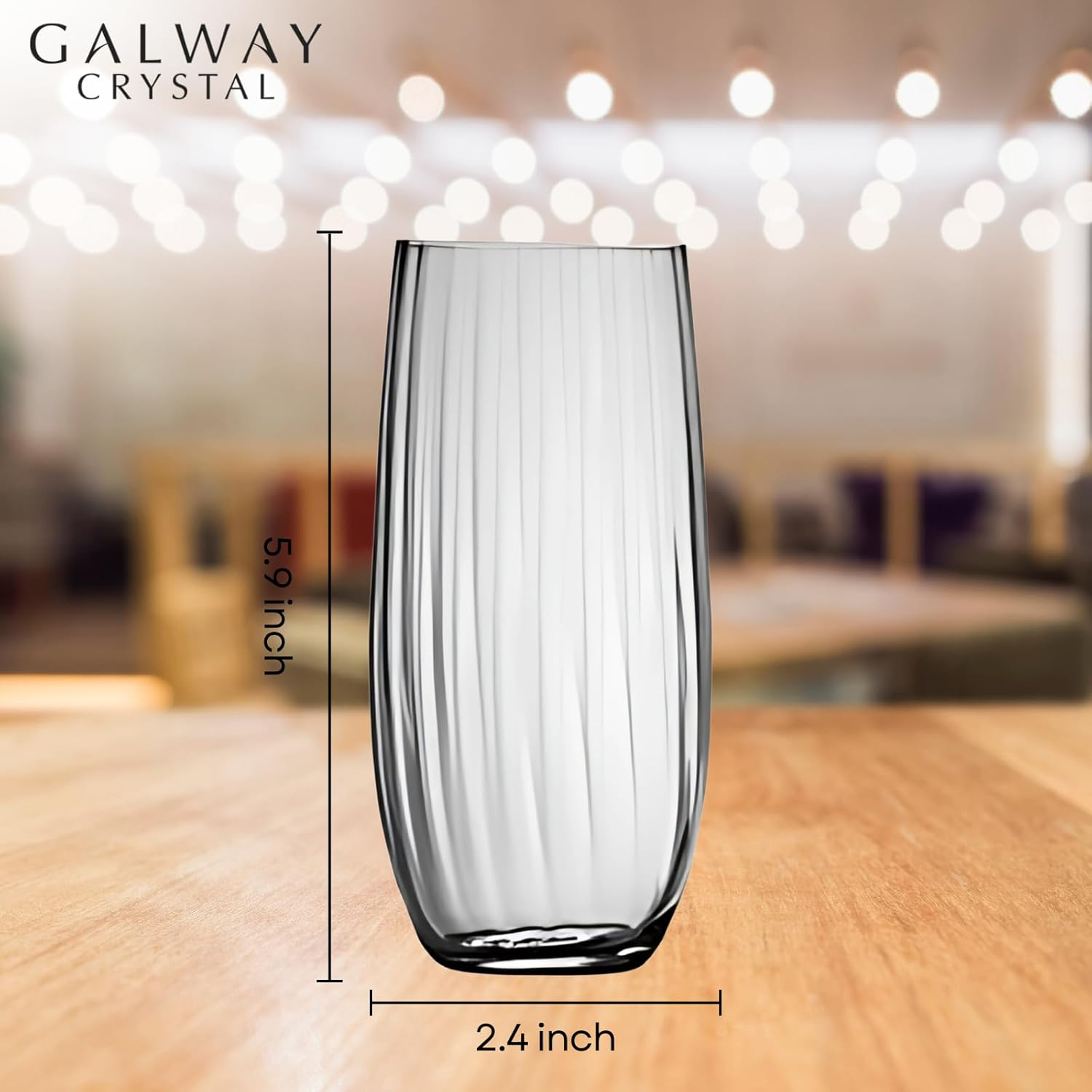 Galway Crystal Erne 14oz. Crystal Highball Glass Set