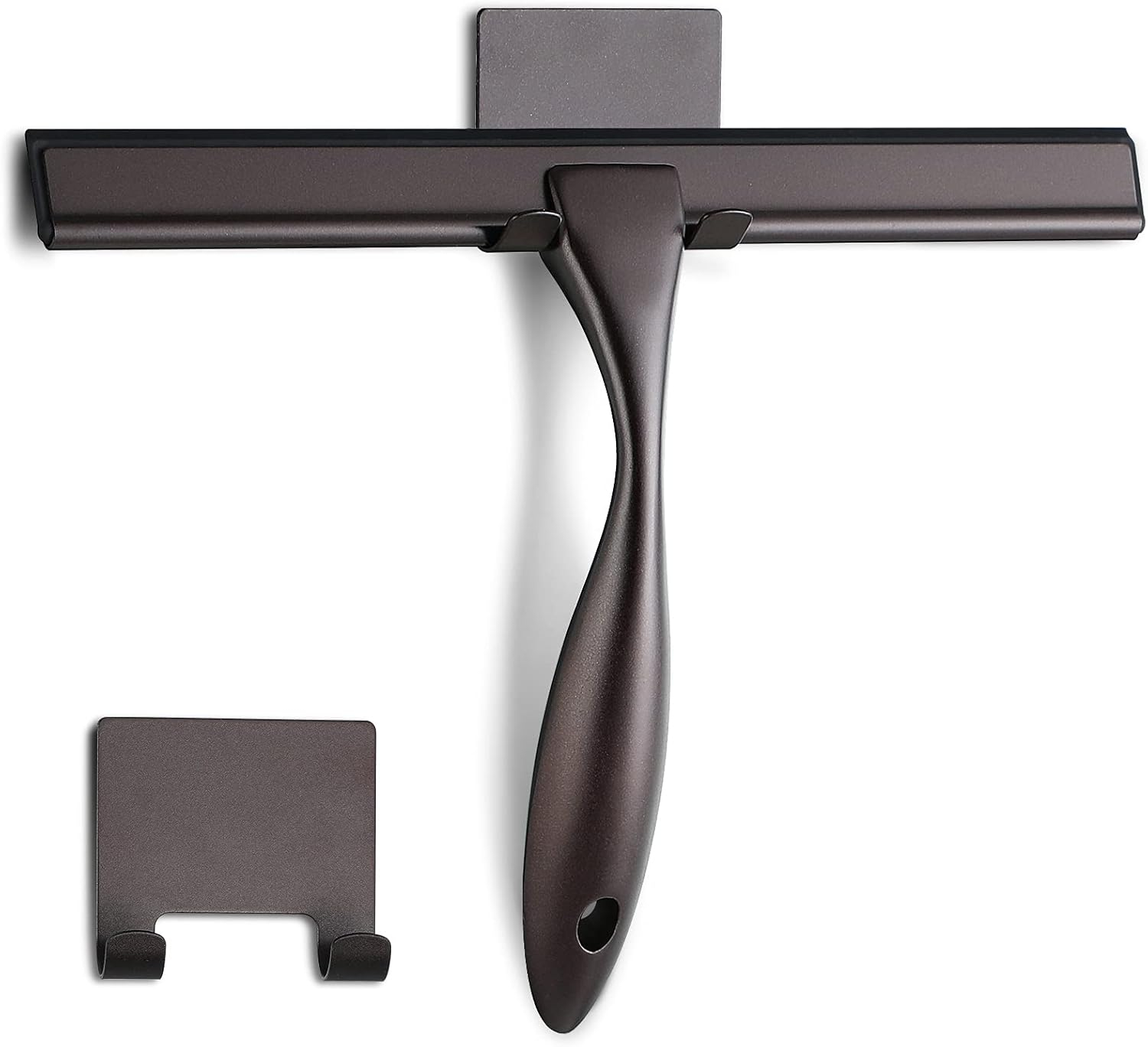 NETANY Shower Squeegee, 10-Inch Bronze Squeegee, All-Purpose Stainless Steel Squeegee for Bathroom, Shower Doors, Mirrors, Tiles and Car Windows - 100% Streak Free