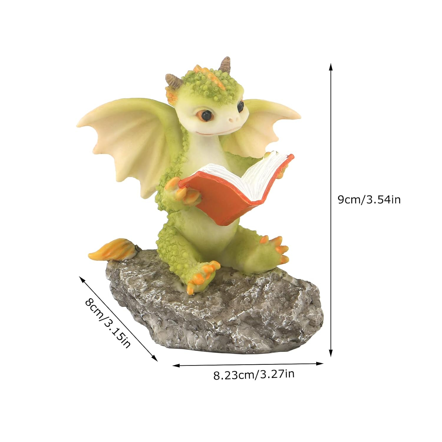 Dragon Figurine Ornament Design Accessories Desktop (Dragon Reading On a Stone)