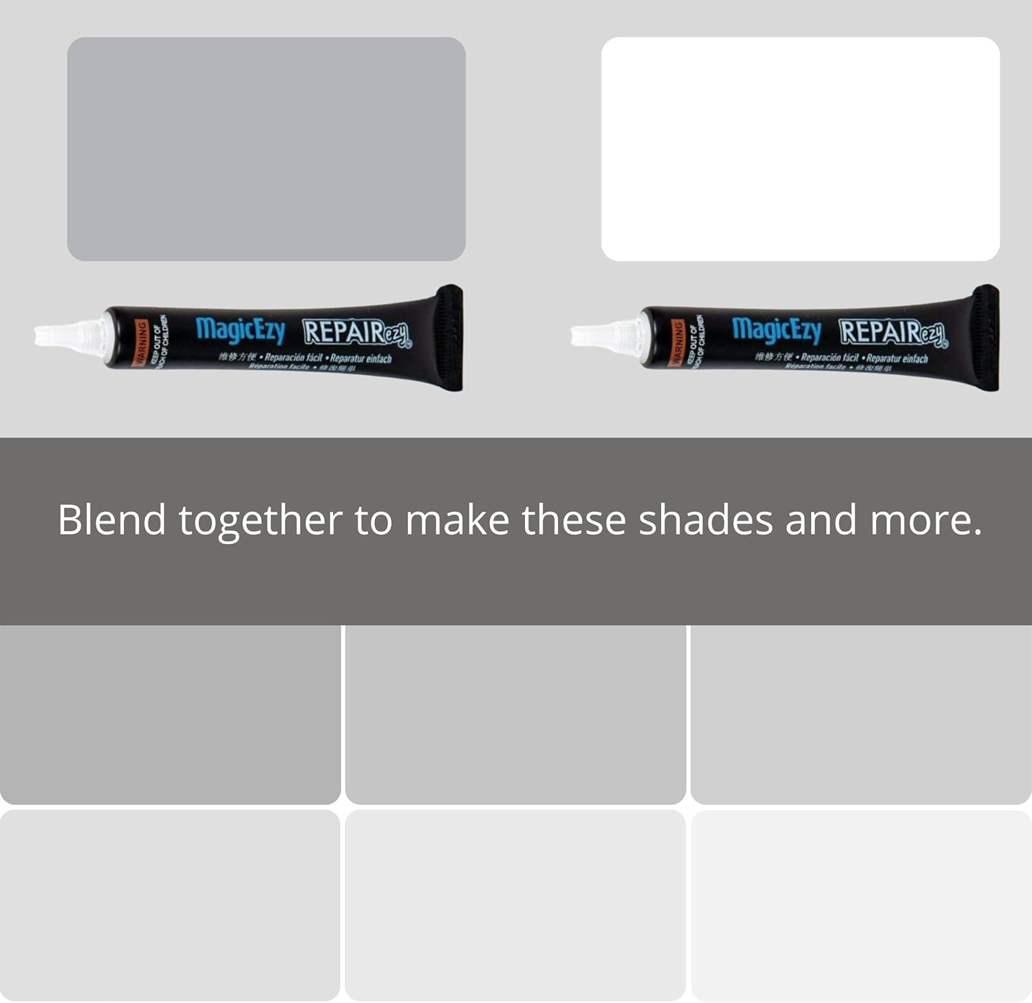 MagicEzy Stone RepairEzy (Light Gray): Marble, Granite and Travertine Chipped Countertop and Tile Repair Kit - Super Strong