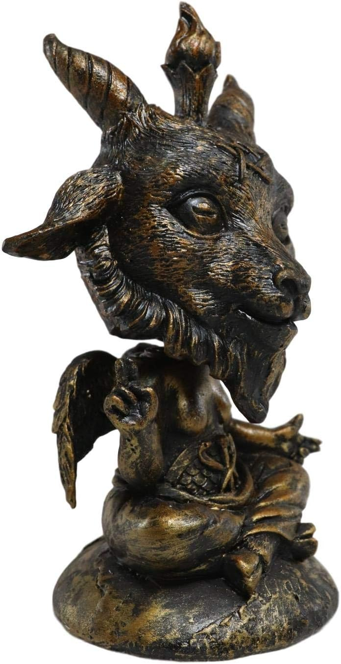Ebros Whimsical Sabbatic Goat of Mendes Samael Lilith Baphomet Bobblehead Figurine LaVeyan Baphomet Worship The Caduceus Symbol Bobble Heads