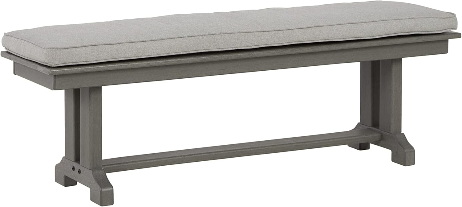 Signature Design by Ashley Contemporary Visola Bench with Cushion  Gray