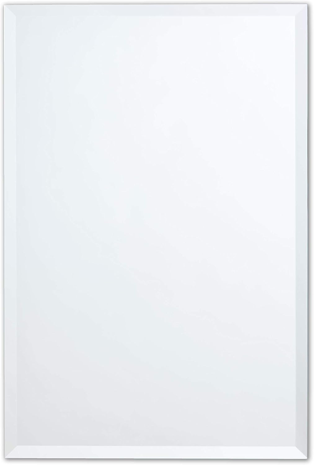 Frameless Beveled Edge 30" x 36" Rectangle Bathroom Wall Mirror Ultra-Flush Mounting