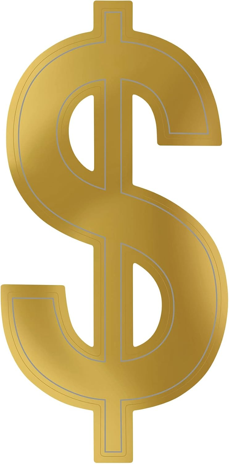 Gold Foil Dollar Sign Party Decoration