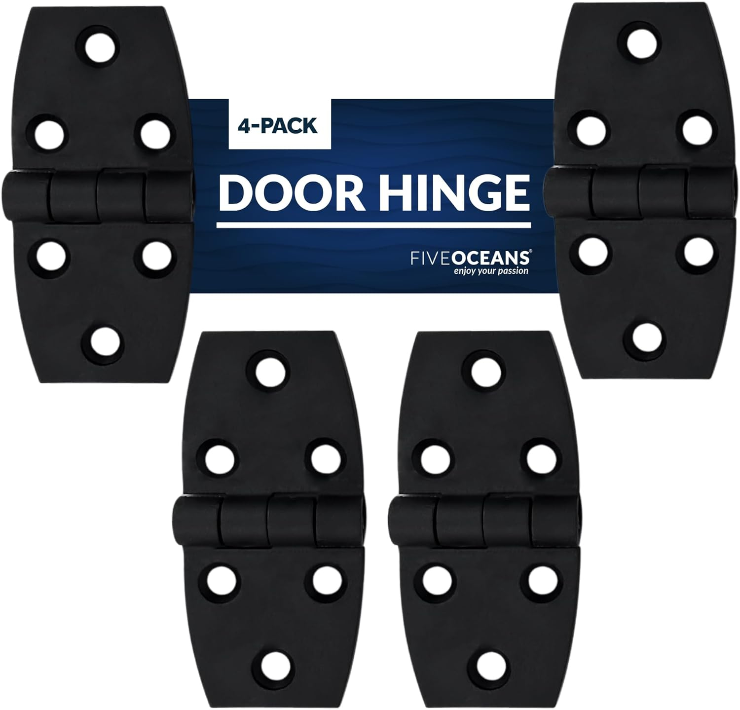 Five Oceans Door Hinges, Hatch and Door Hinge 2-7/8-inch x 1-3/8-inch, Black Nylon, 2-Pack - FO80-M4