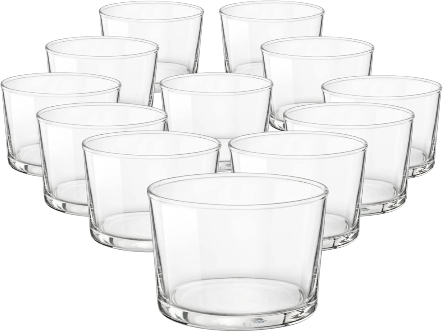 Bormioli Rocco Essential Decor Glassware 7.5 Ounce Drinking Glasses for Water, Set of 12