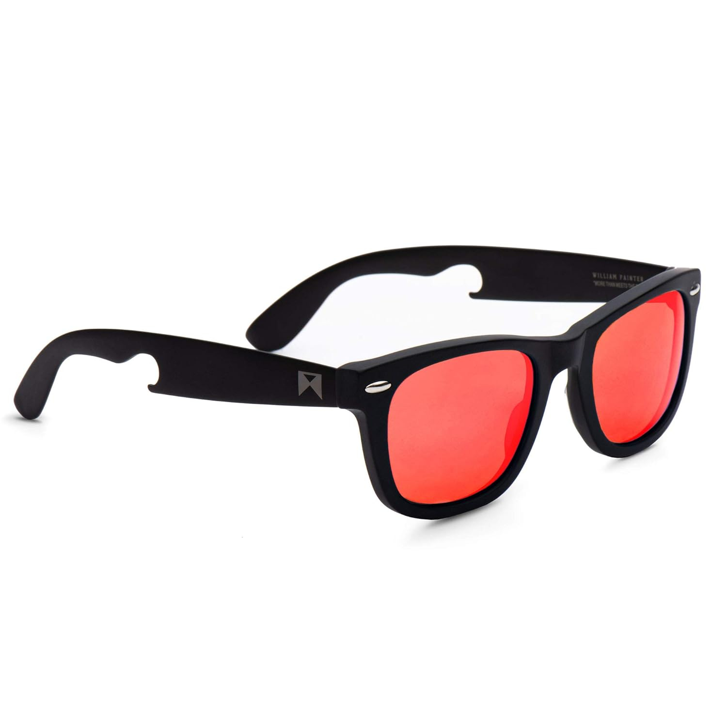 Red Polarized Mirrored Titanium Sunglasses with Bottle Opener