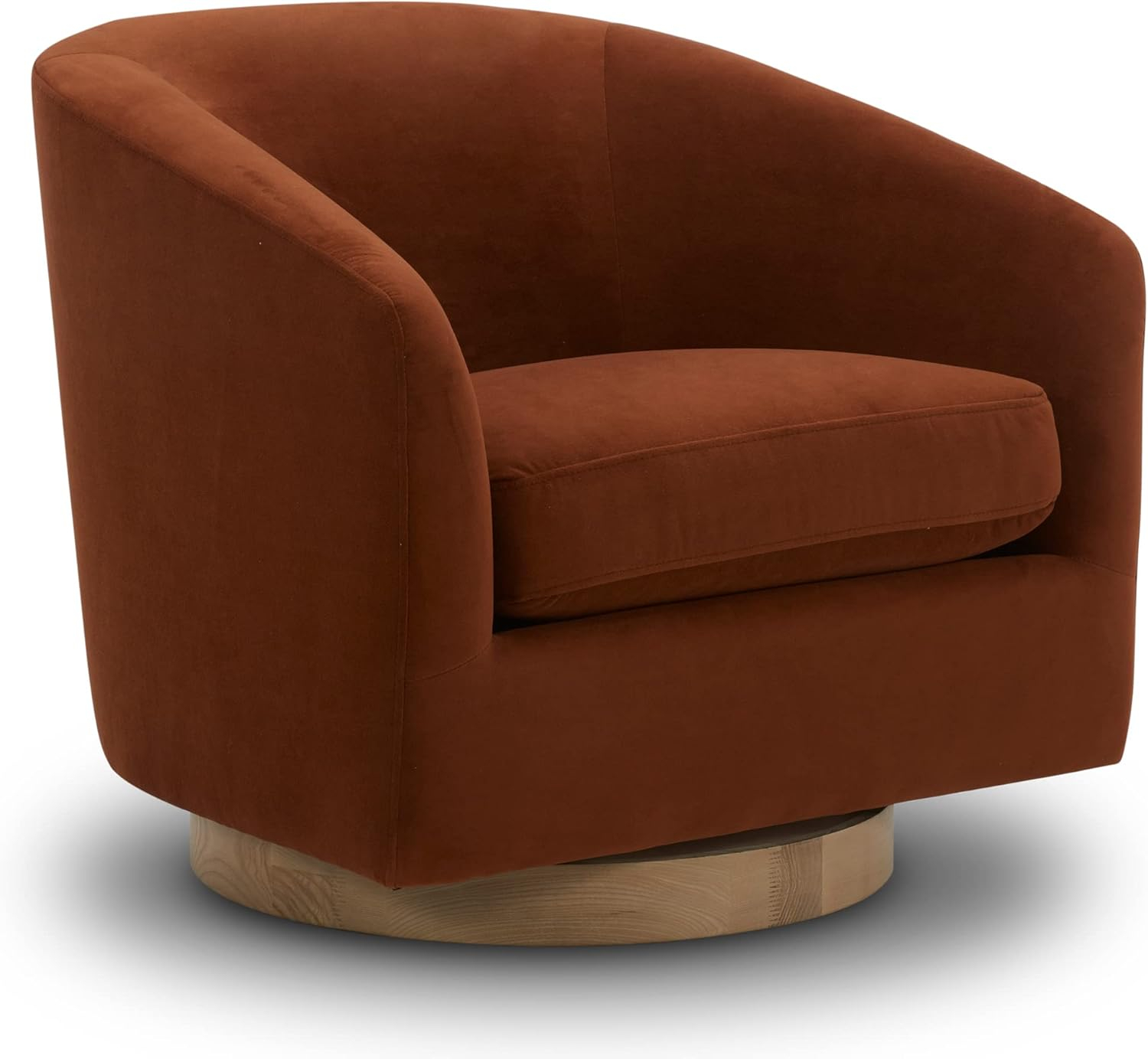 Nereus Dark Gray Fabric Swivel Accent Arm Chair with Wood Base